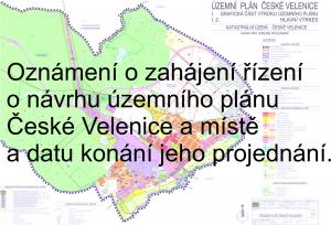 Oznámení o zahájení řízení o návrhu územního plánu České Velenice a místě a datu konání jeho projednání 1